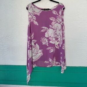 DG2 Diane Gilman Floral Sleeveless Large NWT